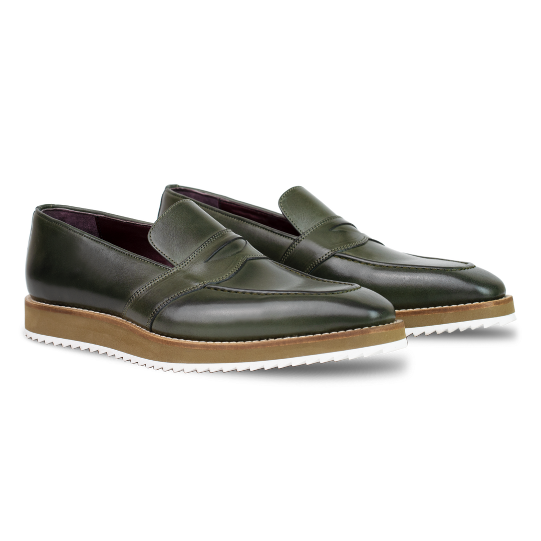 Martine: Mocassin Homme - Cuir Kaki