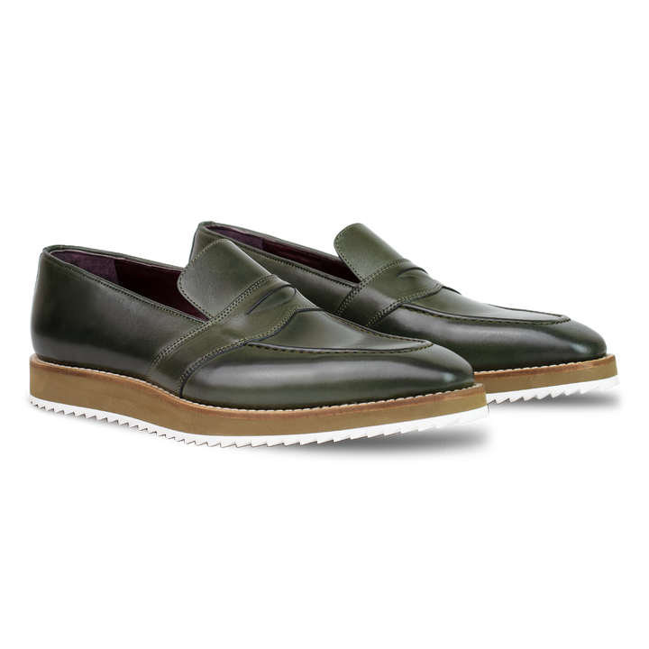 Martine: Mocassin Homme - Cuir Kaki