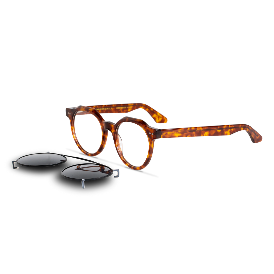 Ginkgo: Lunettes à clips de luxe Marron tortoise