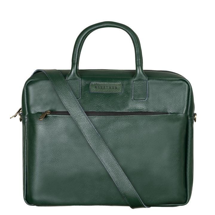 Prestige: Cartable Ordinateur - Cuir Vert