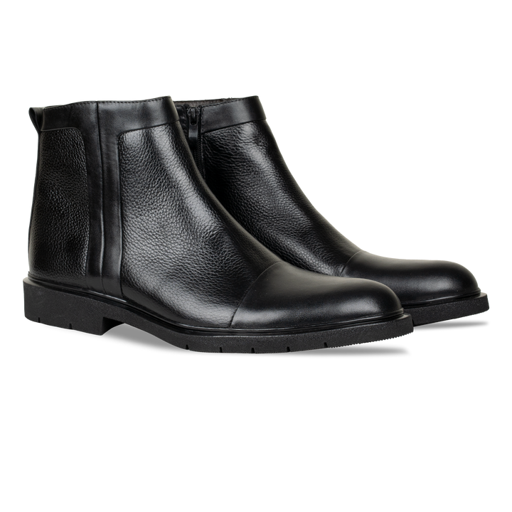 Castel: Demi Bottes Homme - Cuir Noir