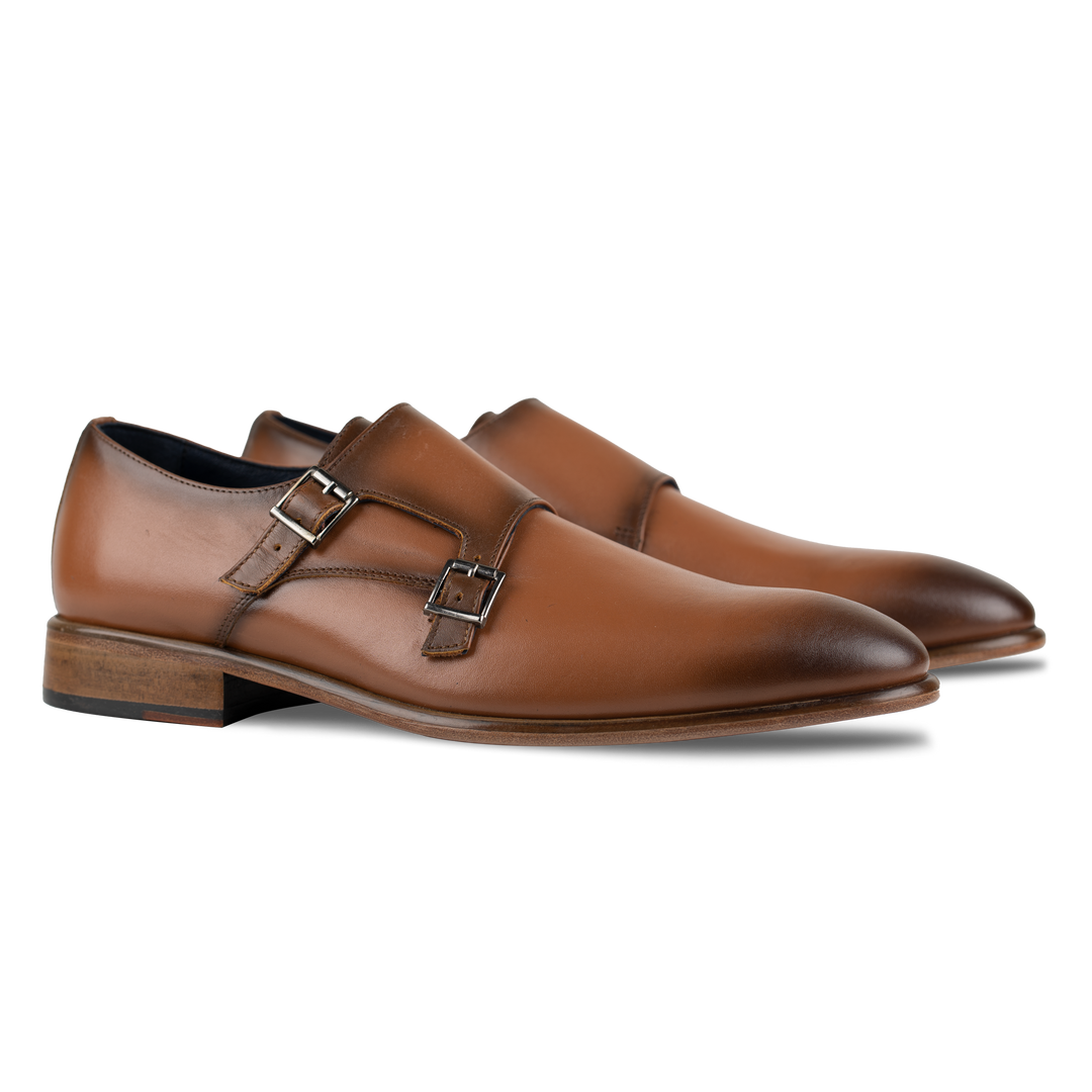 Budd: Chaussures à boucles - Cuir Cognac