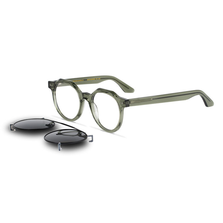 Ginkgo: Lunettes à clips de luxe Gris transparent