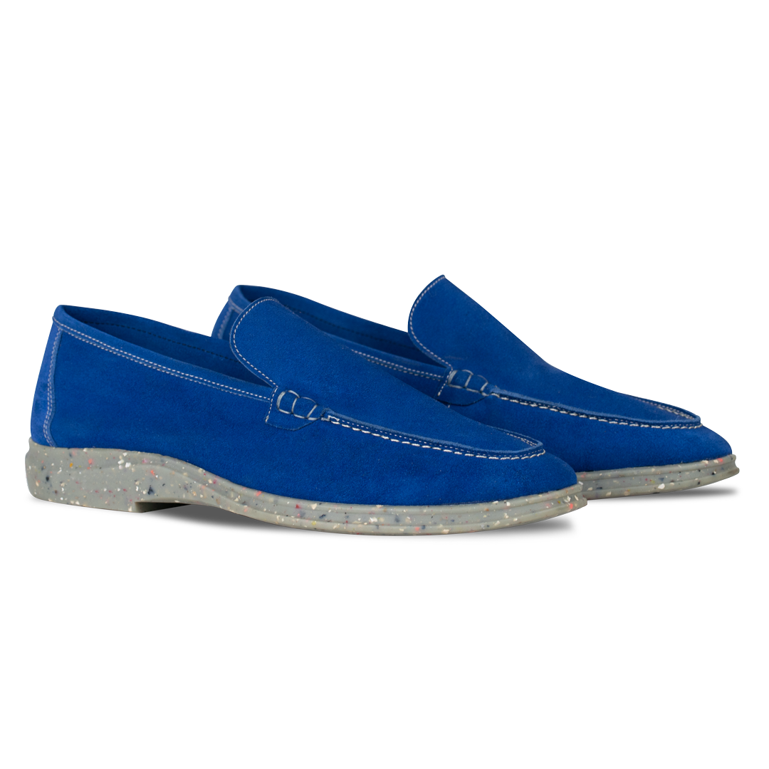 Stewart: Mocassin Homme - Daim Bleu