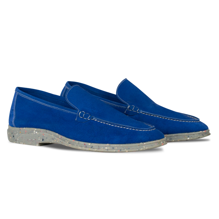 Stewart: Mocassin Homme - Daim Bleu