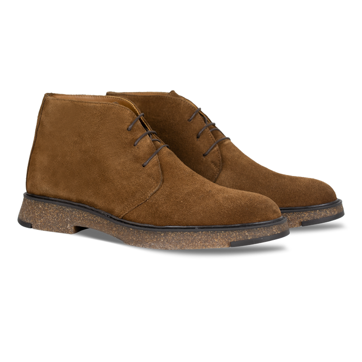 Clarke: Demi Bottes Homme - Daim Cognac