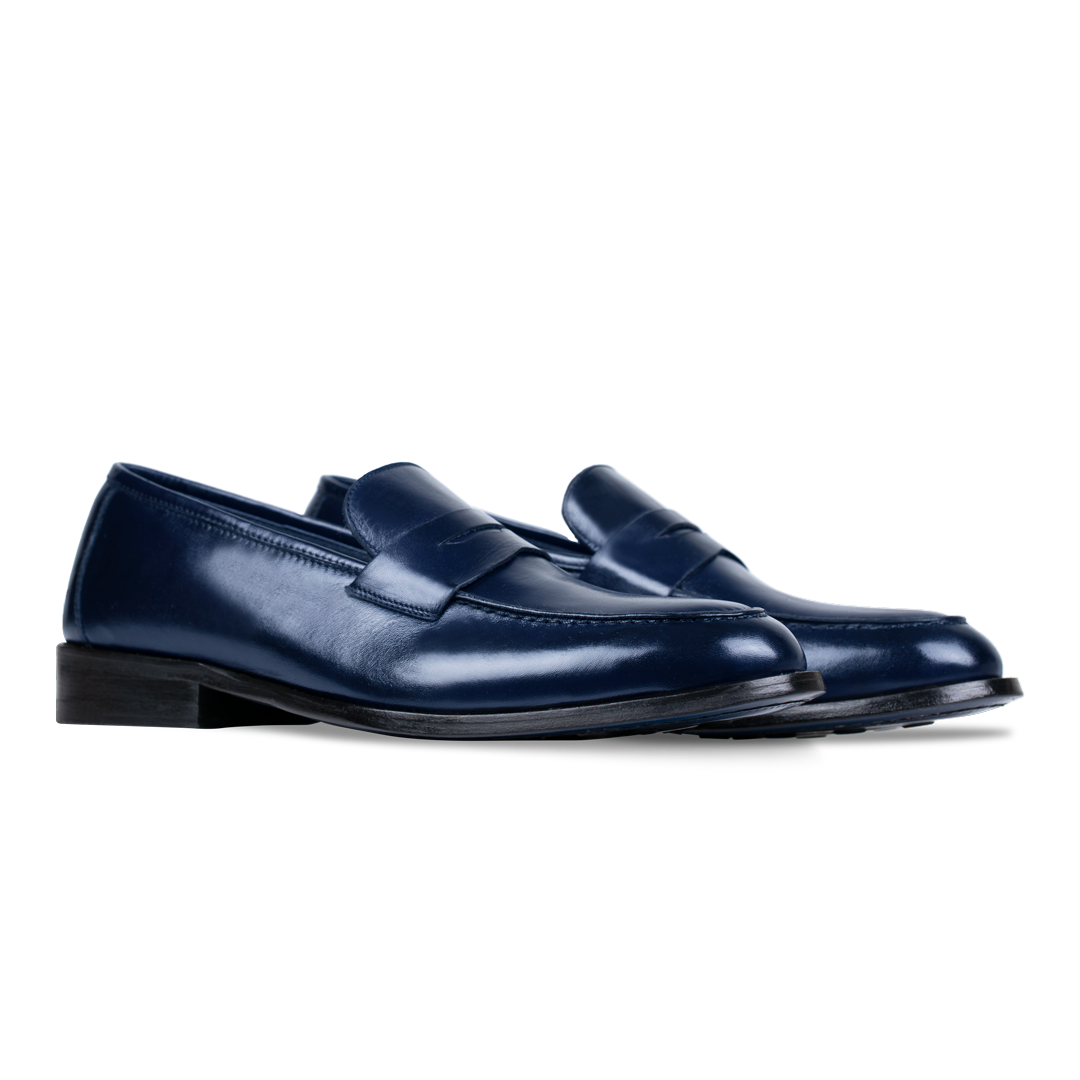 Carling: Mocassin Homme - Cuir Bleu nuit