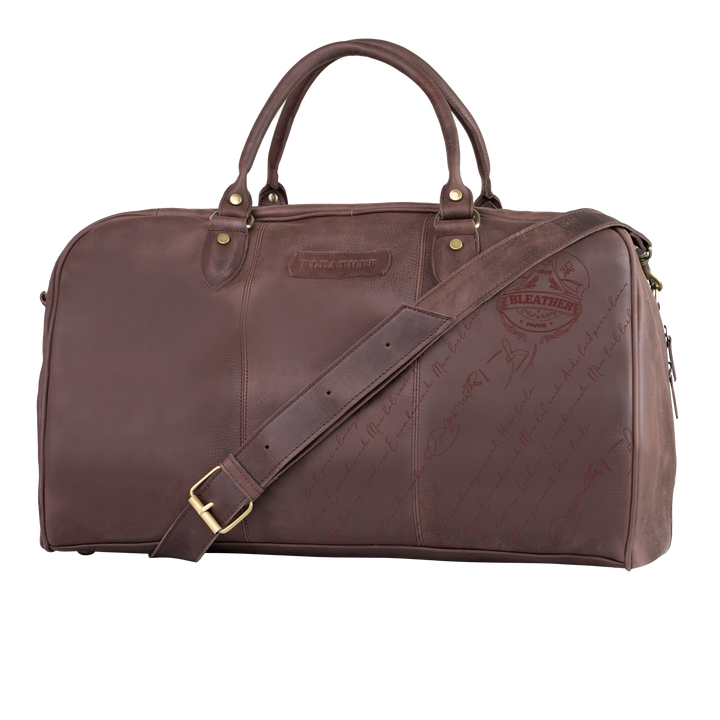 TheAristocrat: Sac de Voyage - Cuir Marron Gravé