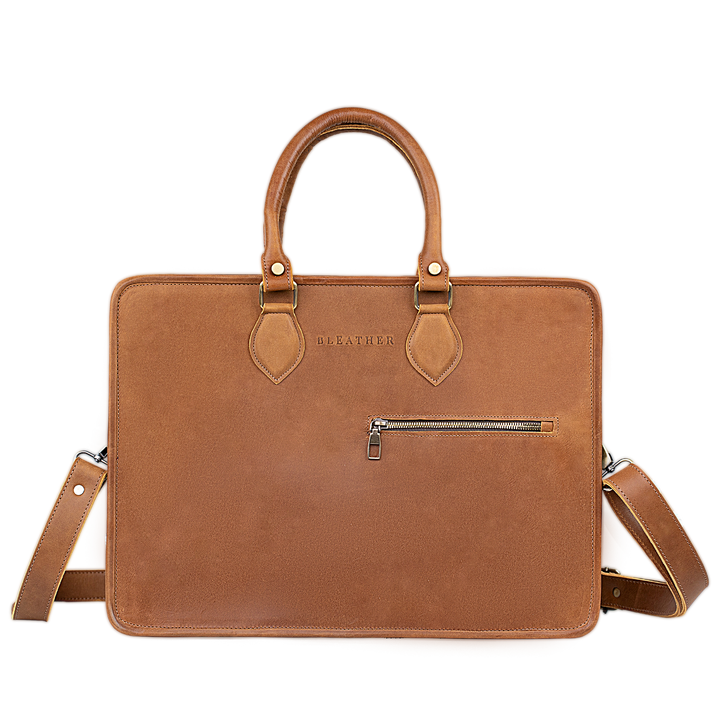 Fezedge: Cartable Ordinateur - Cuir Cognac