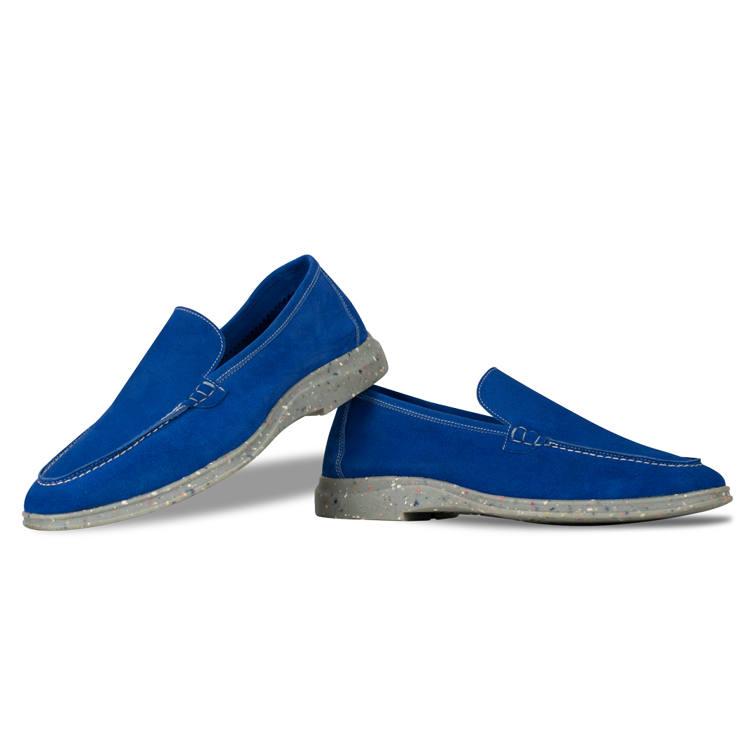 Stewart: Mocassin Homme - Daim Bleu