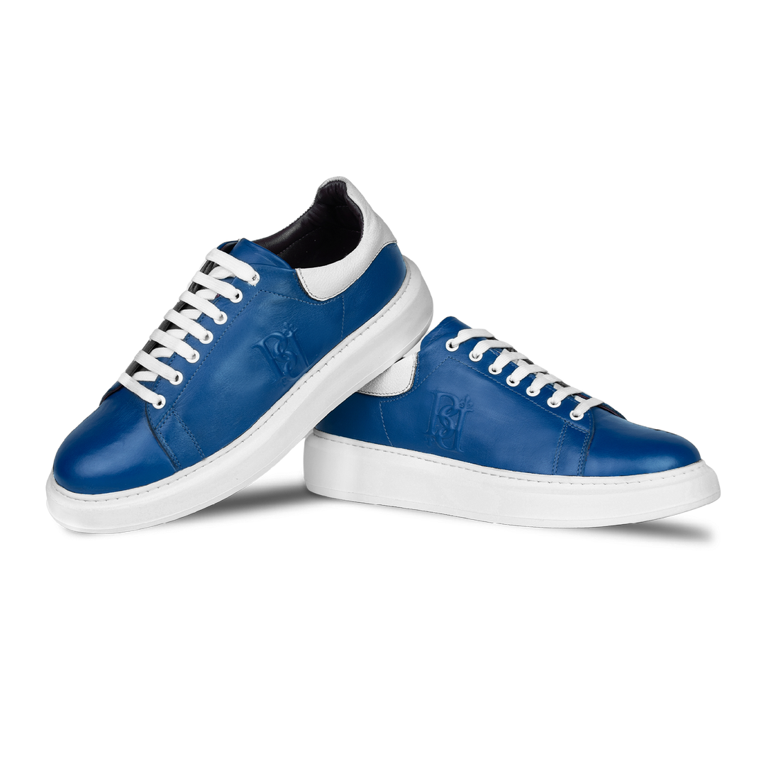 Palmer: Sneakers Homme - Cuir Bleu