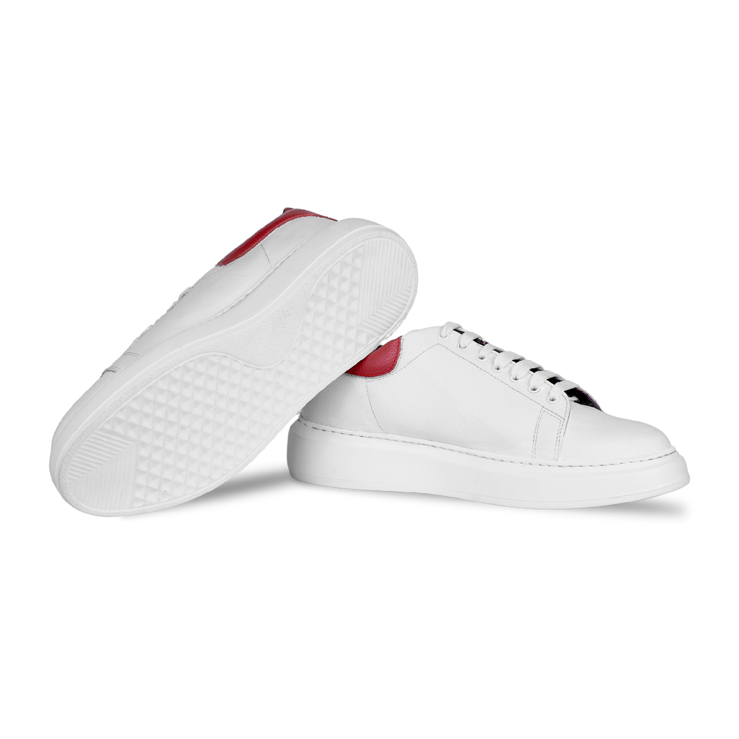 Palmer: Sneakers Homme - Cuir Blanc R'