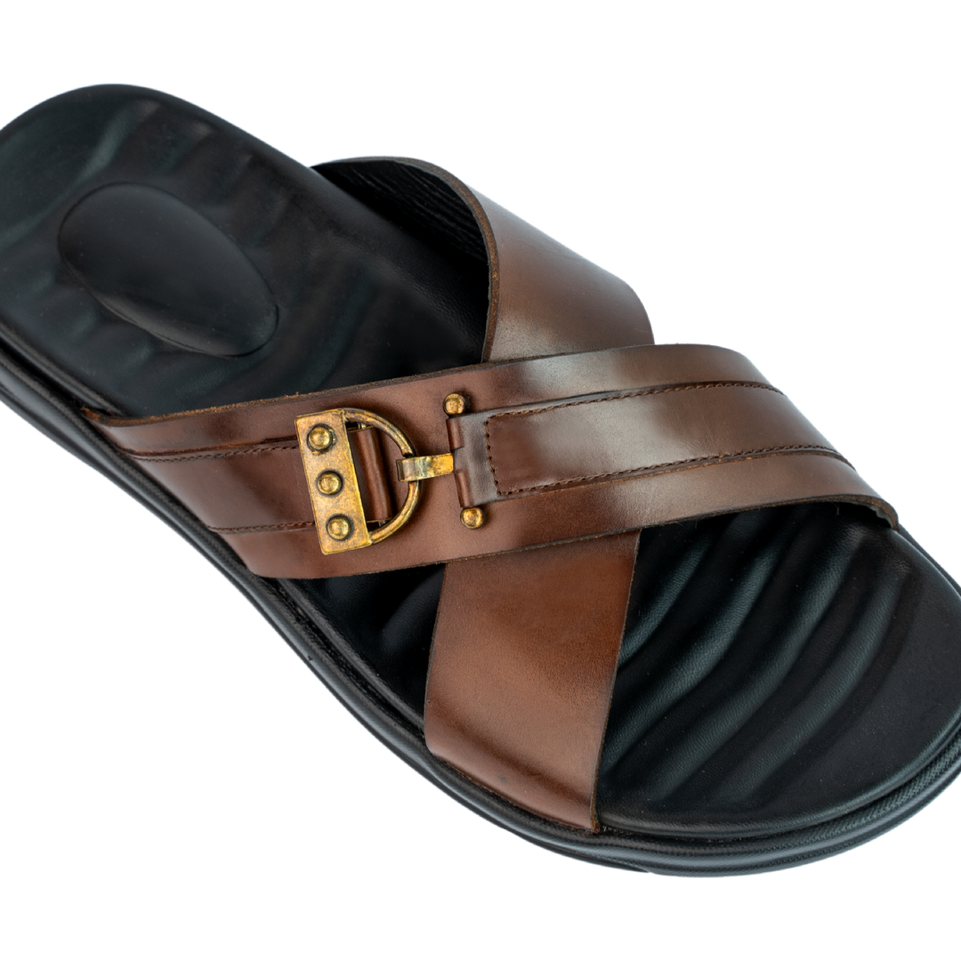 Oasis: Sandales Homme - Cuir Marron