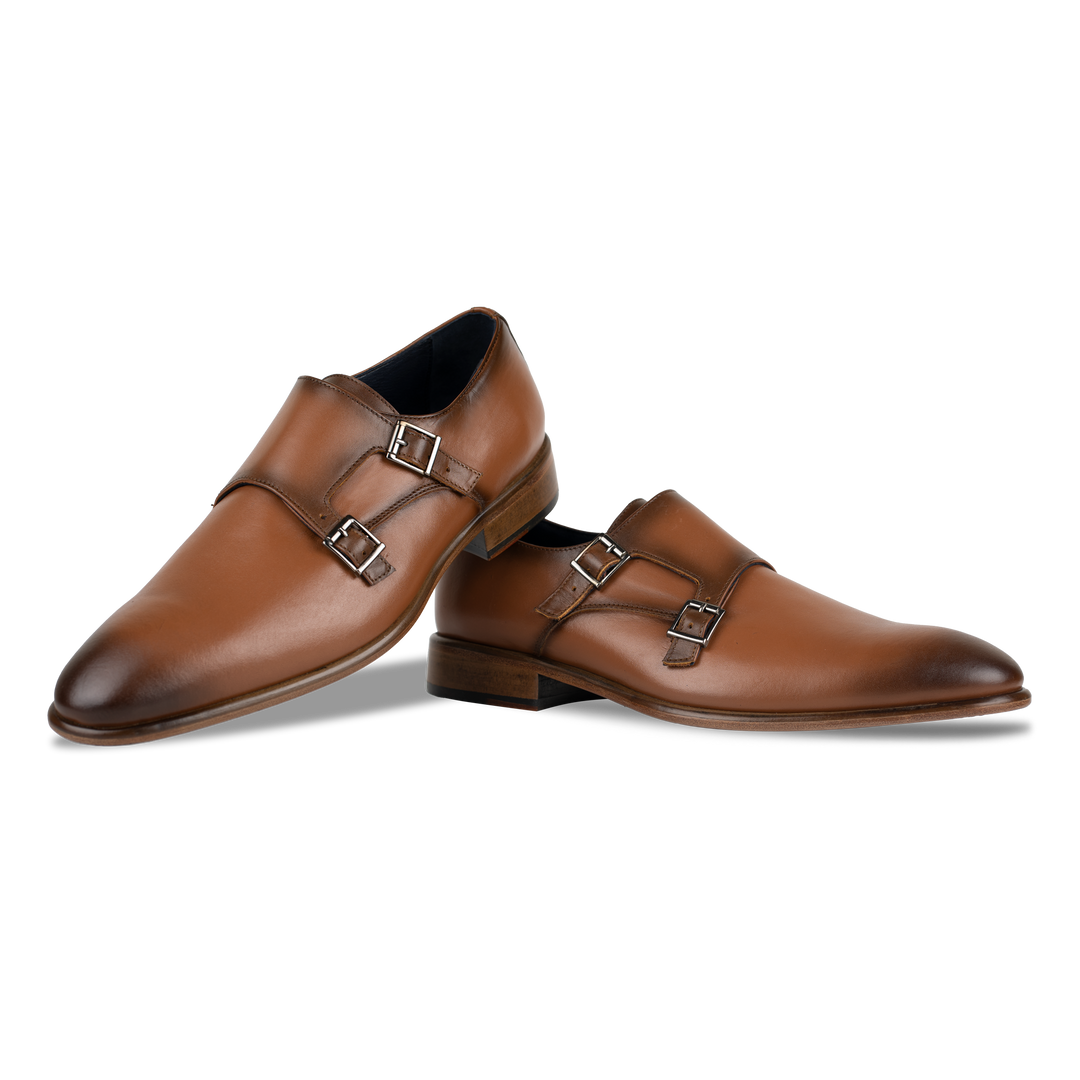 Budd: Chaussures à boucles - Cuir Cognac