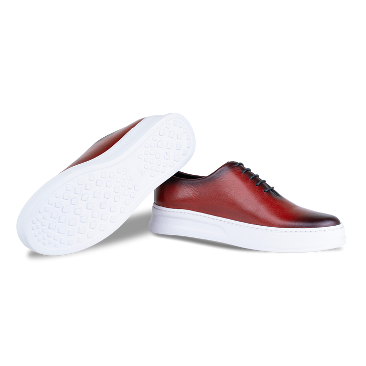 Kirk: Sneakers Homme - Cuir Bordeaux