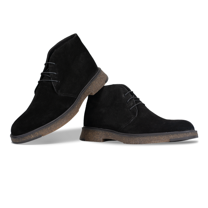 Clarke: Demi Bottes Homme - Daim Noir