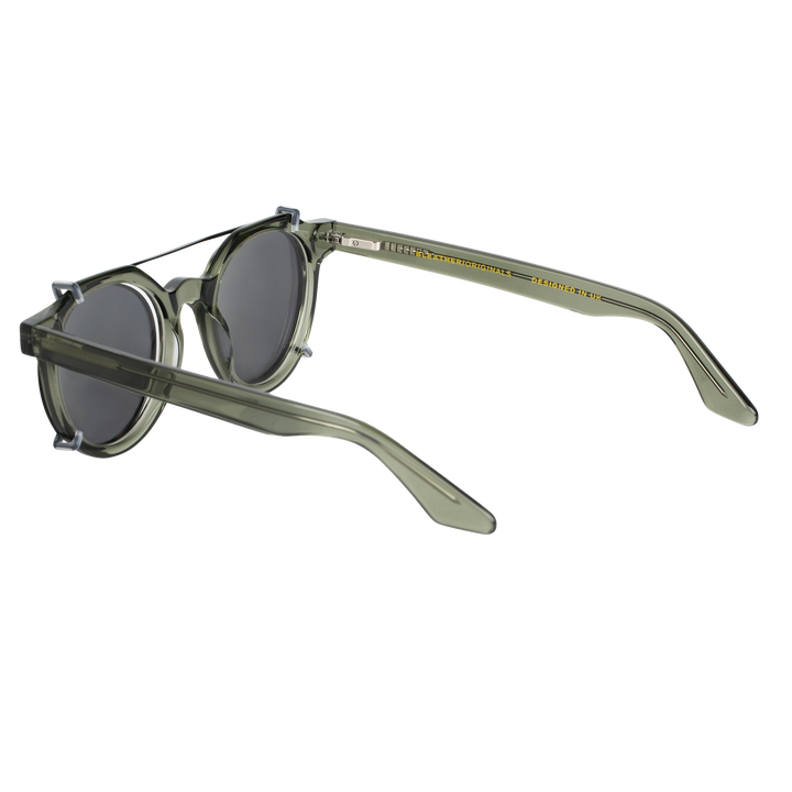 Ginkgo: Lunettes à clips de luxe Gris transparent