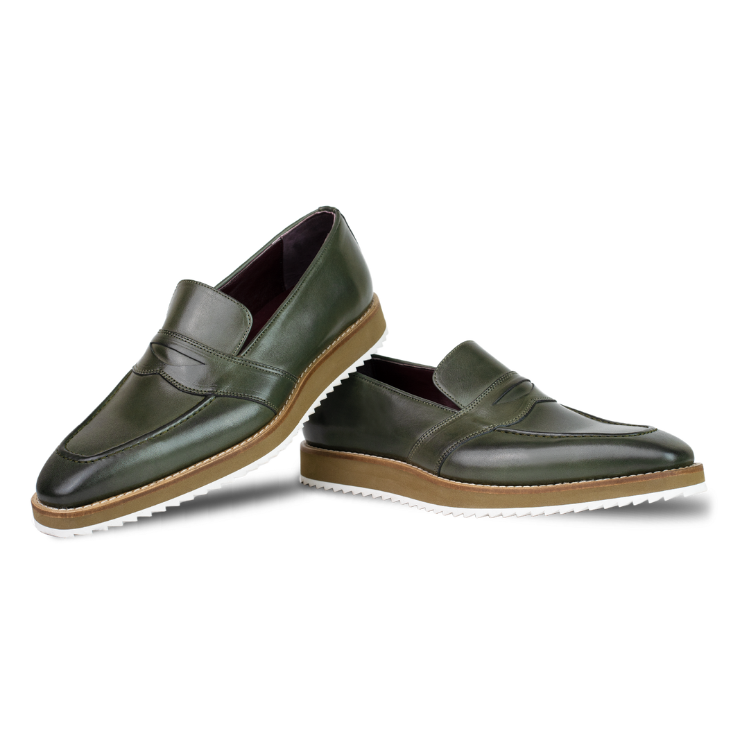 Martine: Mocassin Homme - Cuir Kaki