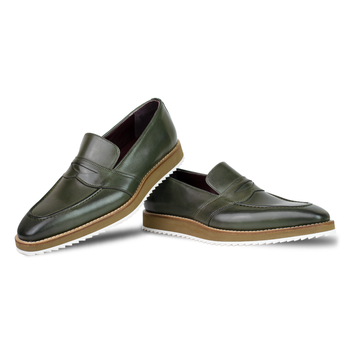 Martine: Mocassin Homme - Cuir Kaki