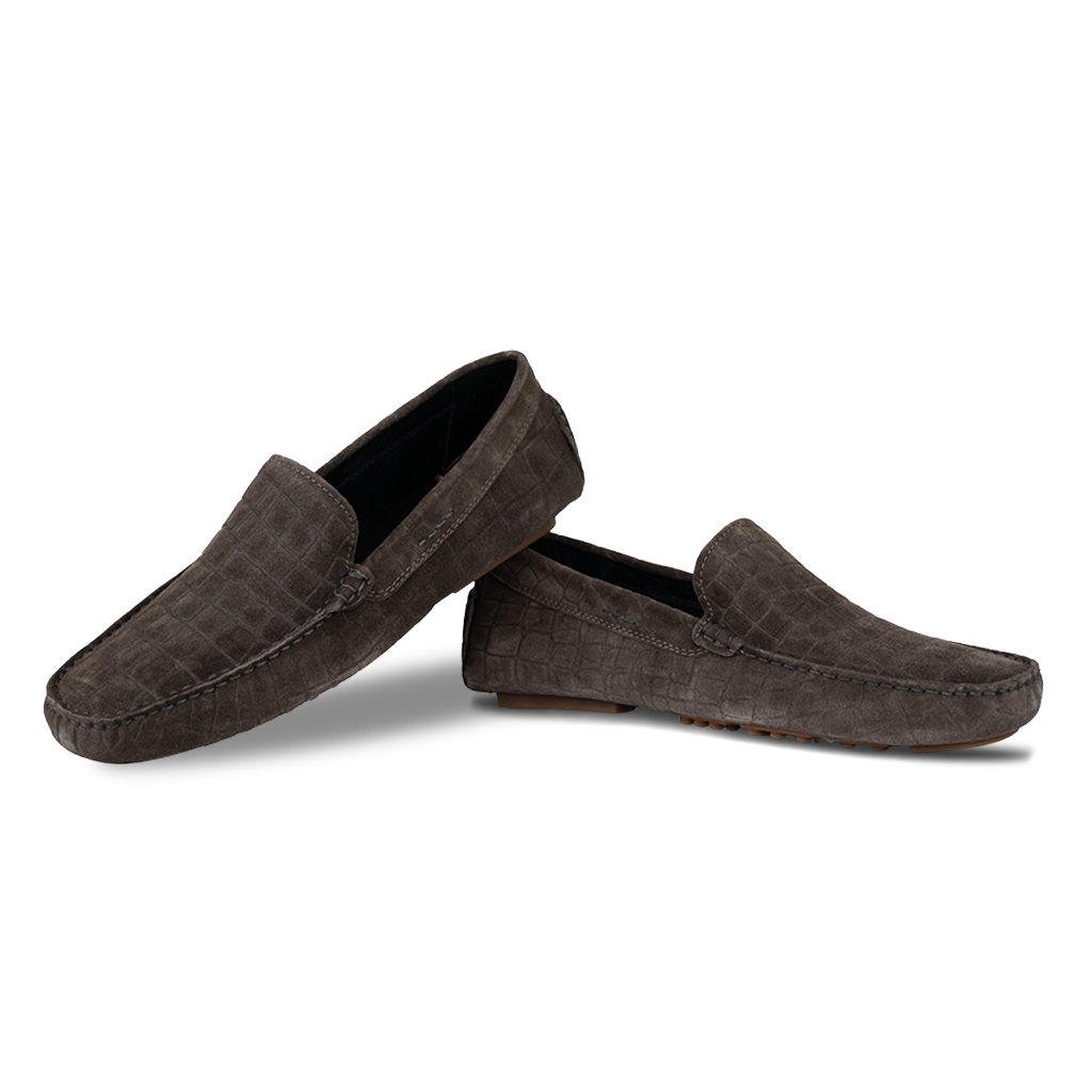 Bruce: Mocassin Homme - Daim Marron