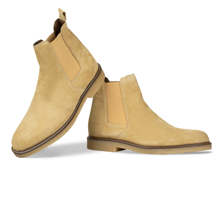 Foxton: Chelsea Boots Homme - Daim Écru