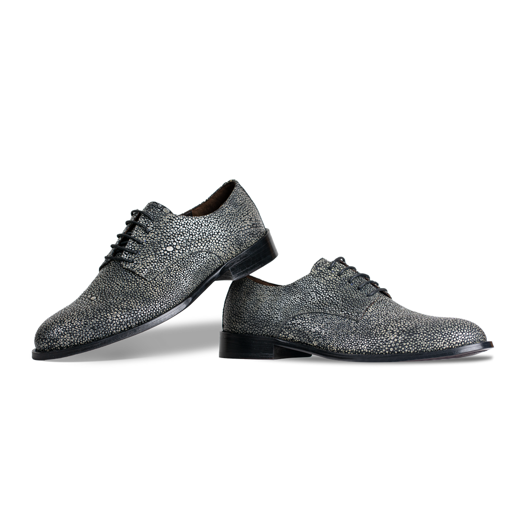 Miler: Derby Homme - Cuir gris métallique