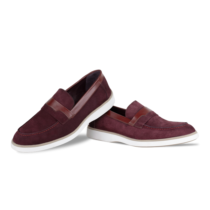 Phelps: Mocassin Homme - Daim Bordeaux