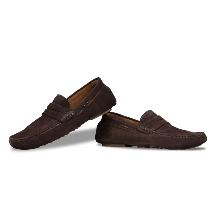 Gary: Mocassin Homme - Daim Marron