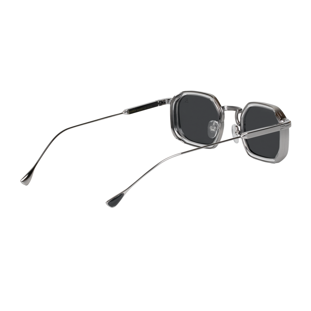 Riveria: Lunettes de soleil de luxe Noir Silver