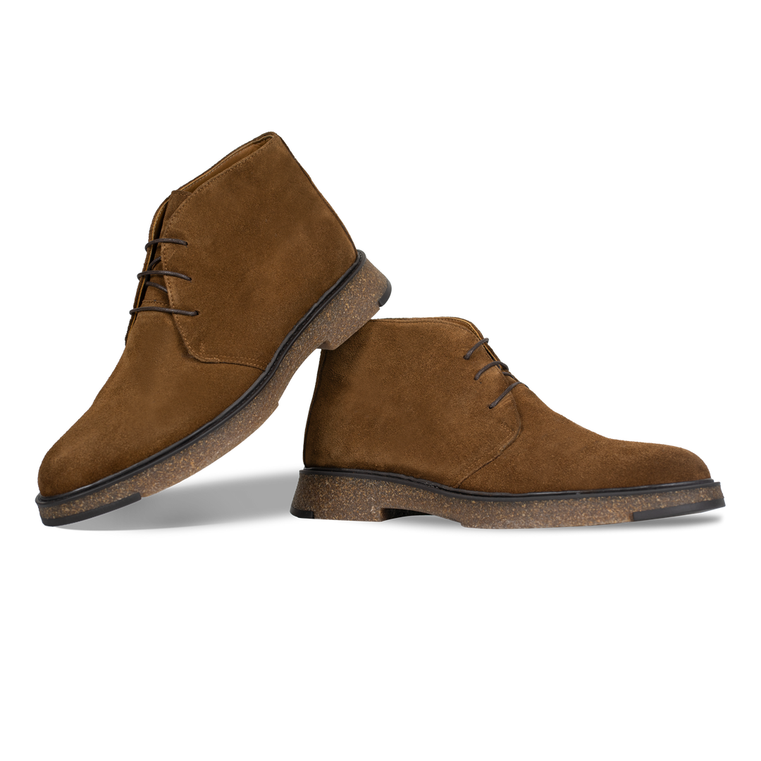 Clarke: Demi Bottes Homme - Daim Cognac