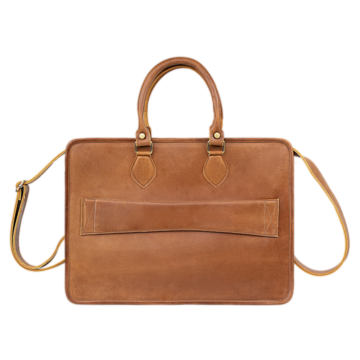 Fezedge: Cartable Ordinateur - Cuir Cognac