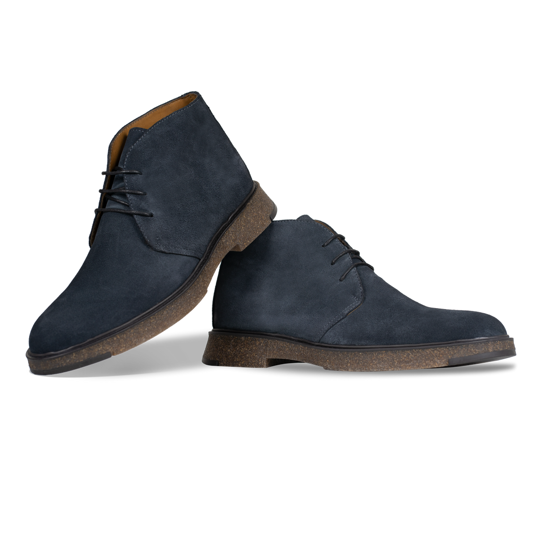 Clarke: Demi Bottes Homme - Daim Bleu