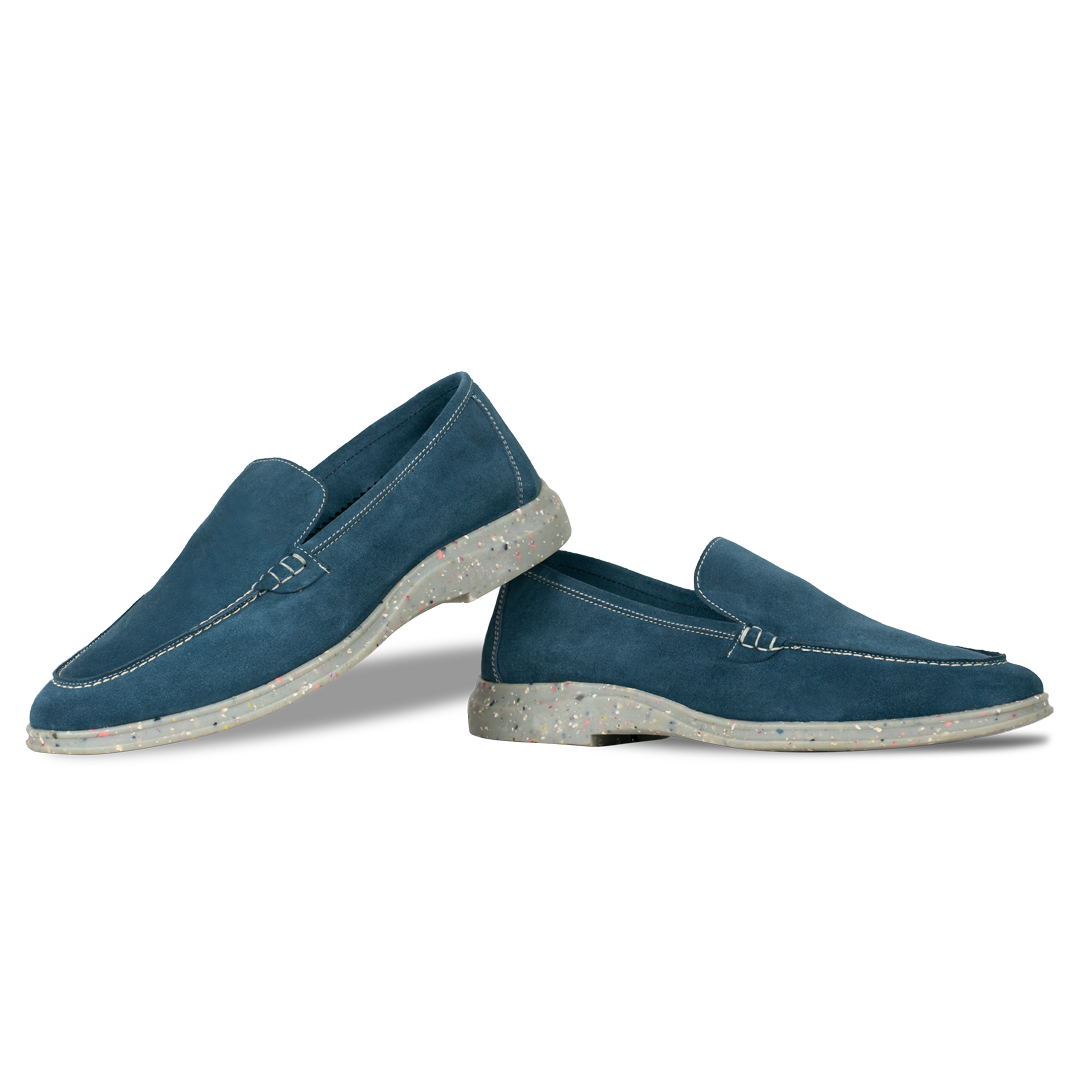 Stewart: Mocassin Homme - Daim Bleu persan