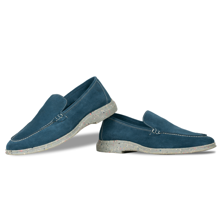 Stewart: Mocassin Homme - Daim Bleu persan