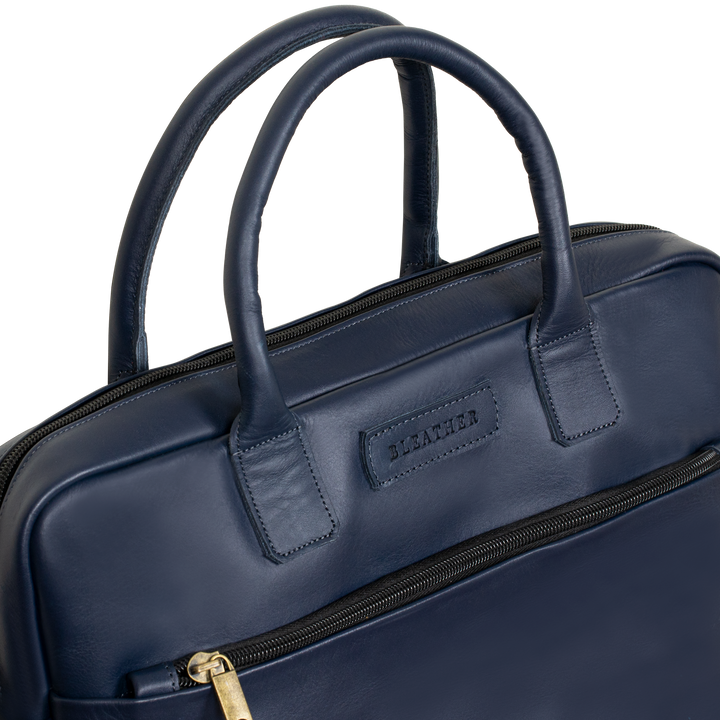 Prestige: Cartable Ordinateur - Cuir Bleu