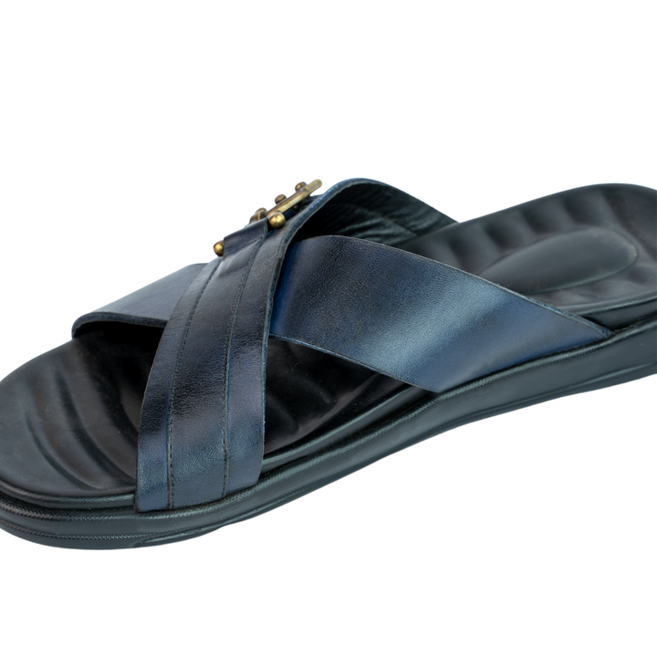 Oasis: Sandales Homme - Cuir Bleu