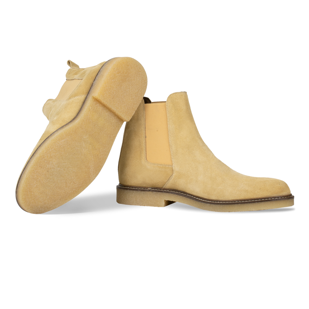 Foxton: Chelsea Boots Homme - Daim Écru