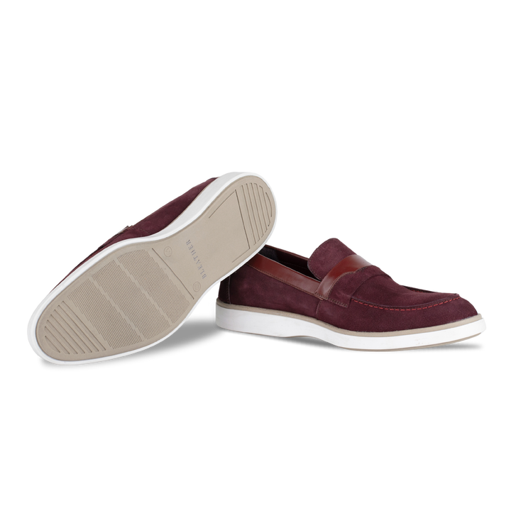 Phelps: Mocassin Homme - Daim Bordeaux