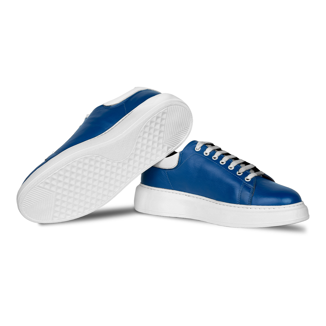 Palmer: Sneakers Homme - Cuir Bleu