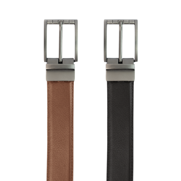 C82: Ceinture Homme - Cuir Noir/Marron