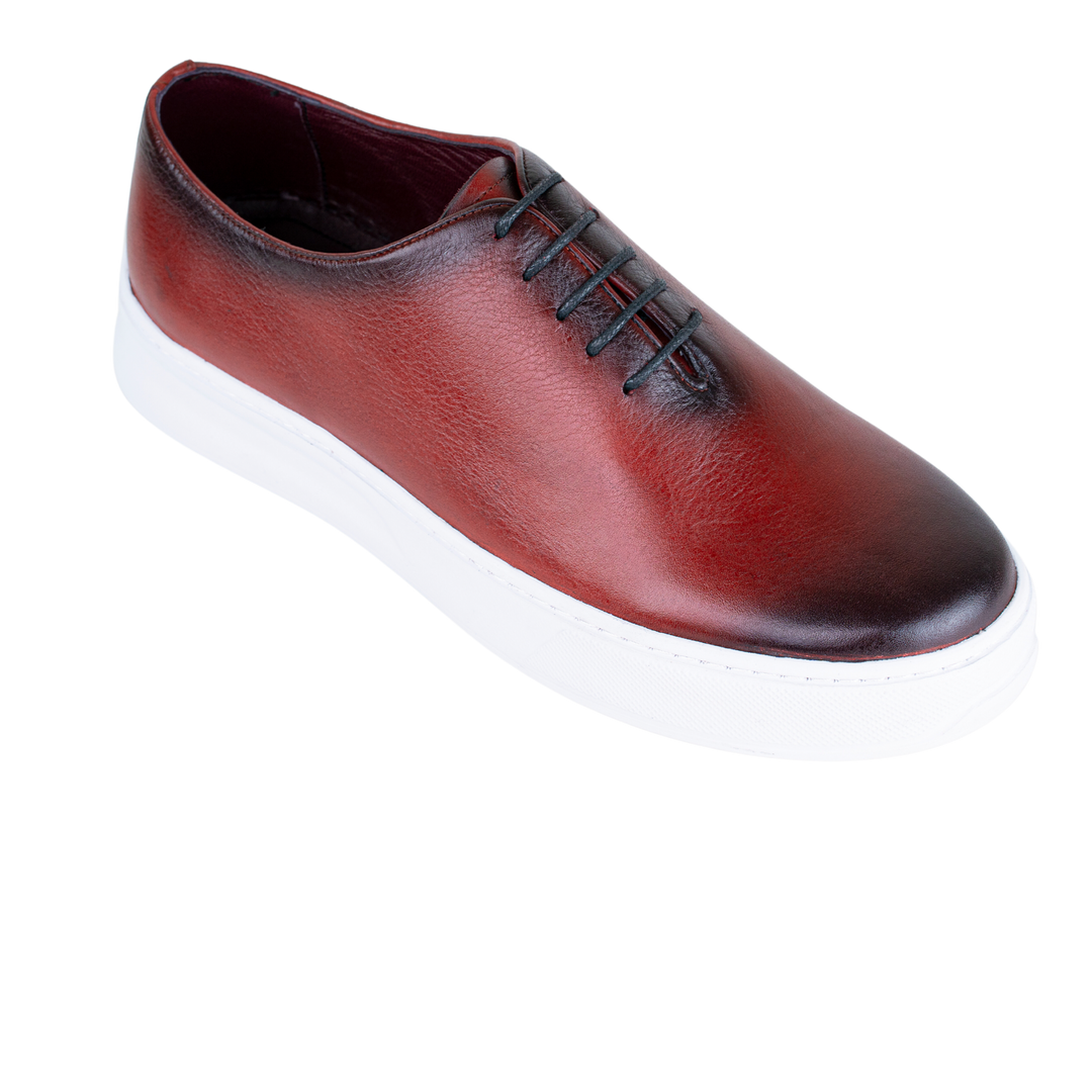 Kirk: Sneakers Homme - Cuir Bordeaux