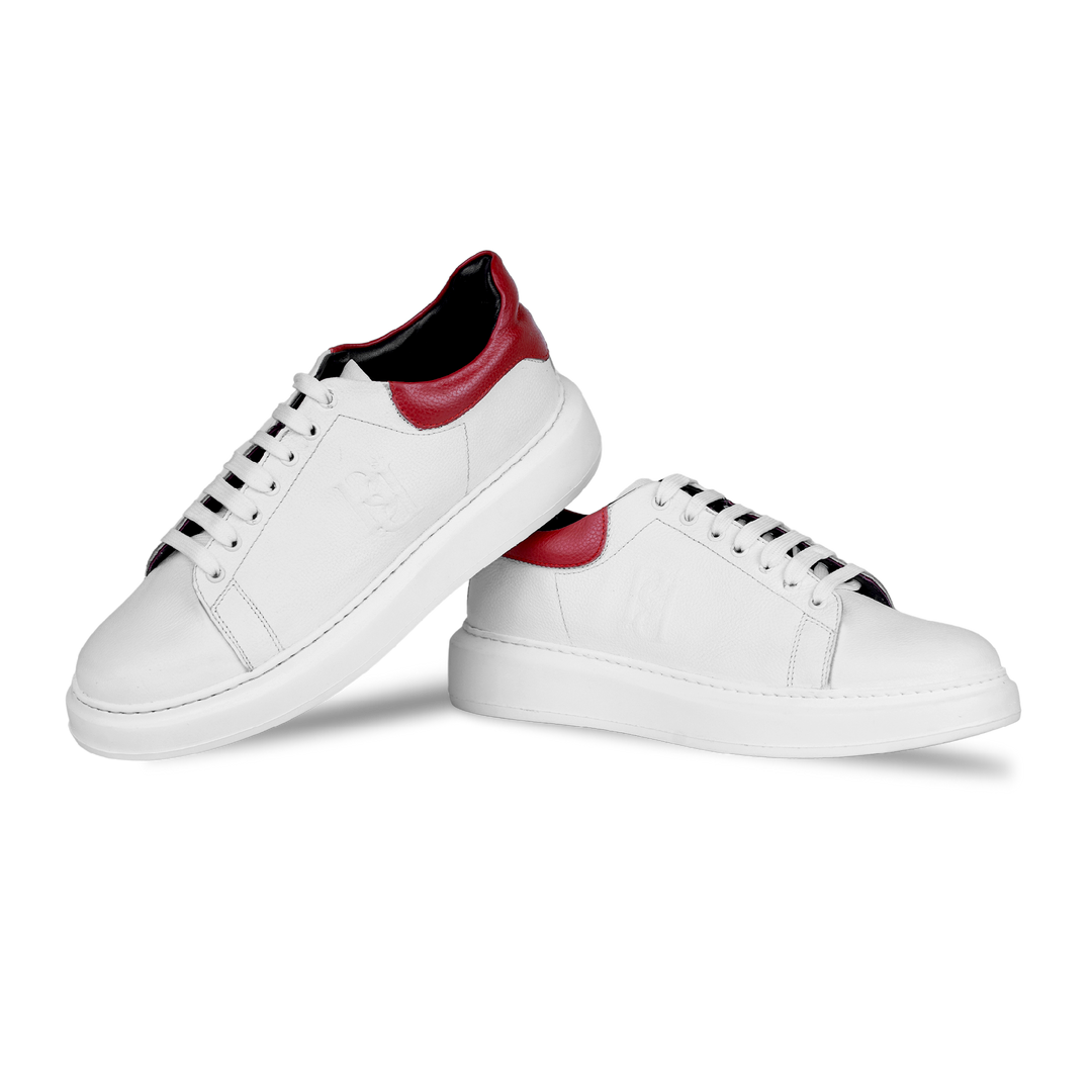 Palmer: Sneakers Homme - Cuir Blanc R'