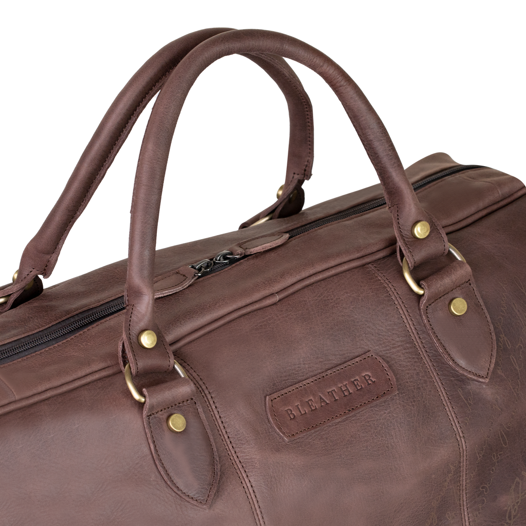 TheAristocrat: Sac de Voyage - Cuir Marron Gravé