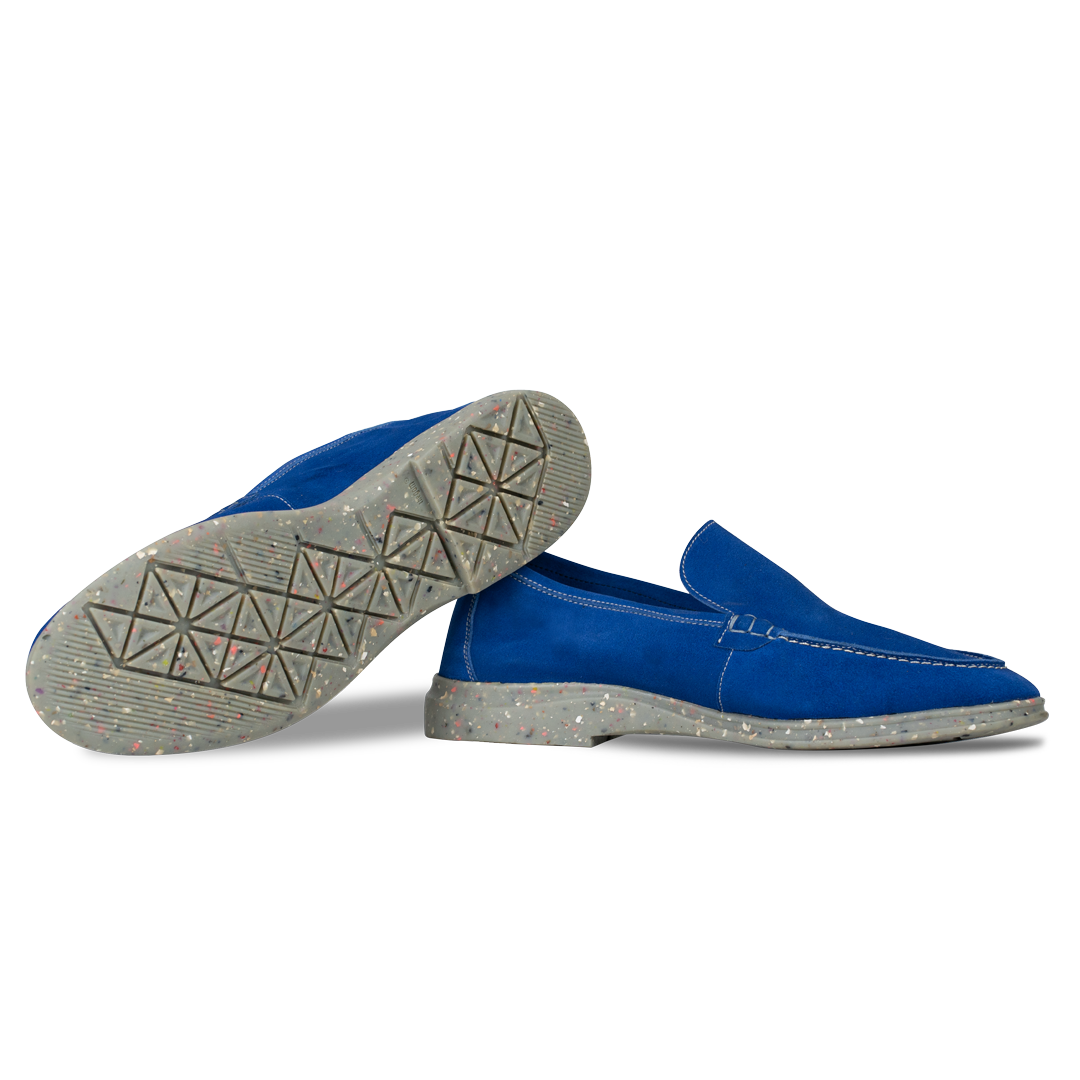 Stewart: Mocassin Homme - Daim Bleu