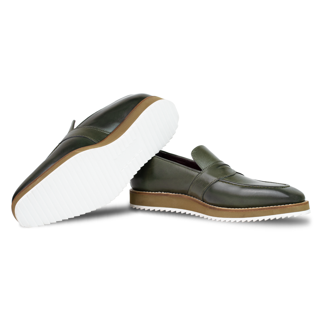 Martine: Mocassin Homme - Cuir Kaki