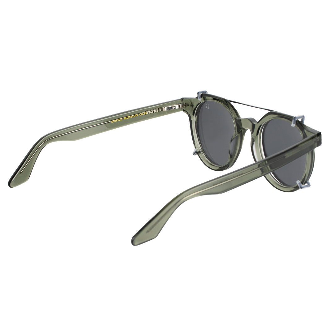 Ginkgo: Lunettes à clips de luxe Gris transparent