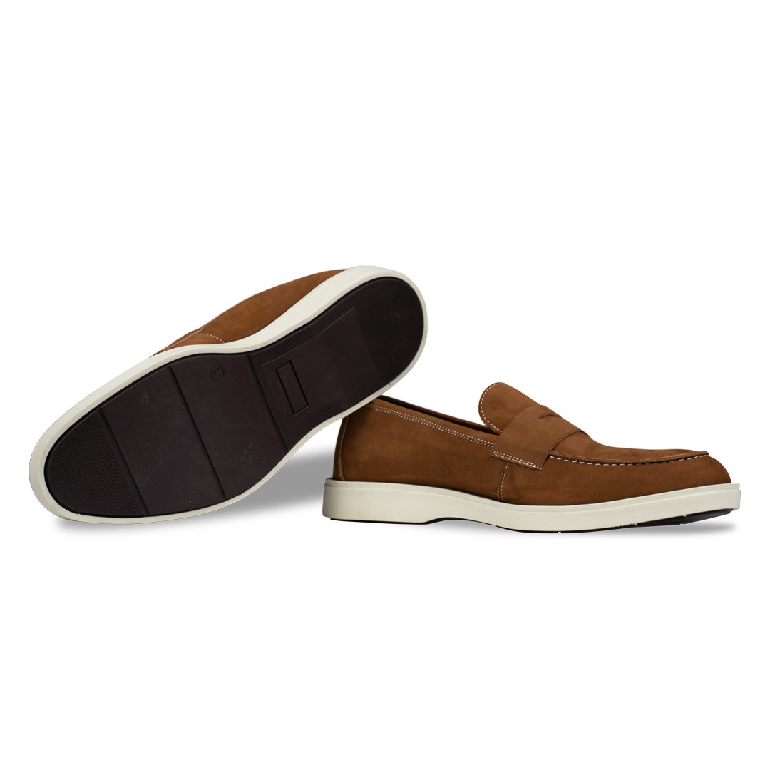 Alan: Mocassin Homme - Gomme Marron