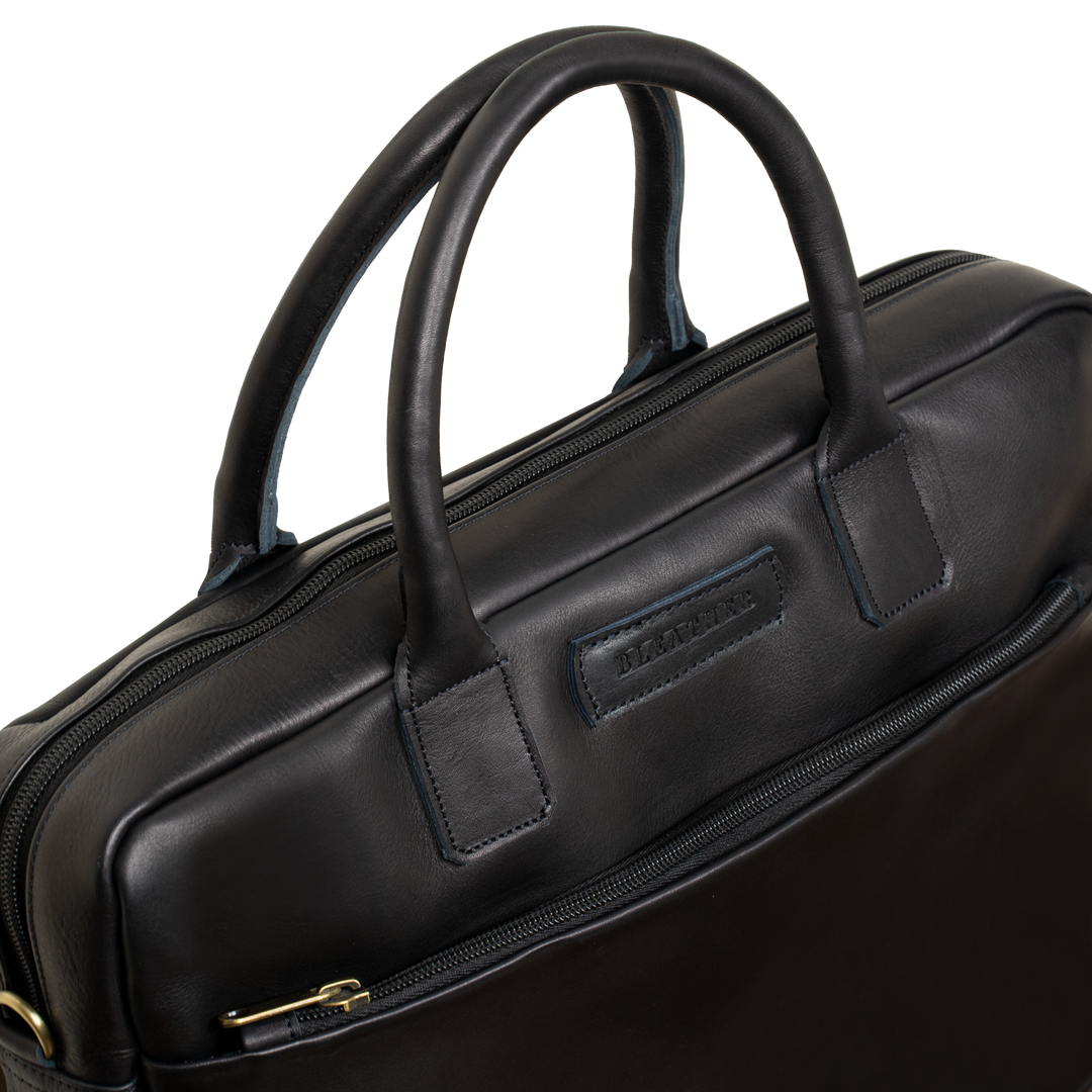 Prestige: Cartable Ordinateur - Cuir Noir