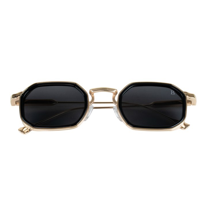 Riveria: Lunettes de soleil de luxe Noir Gold