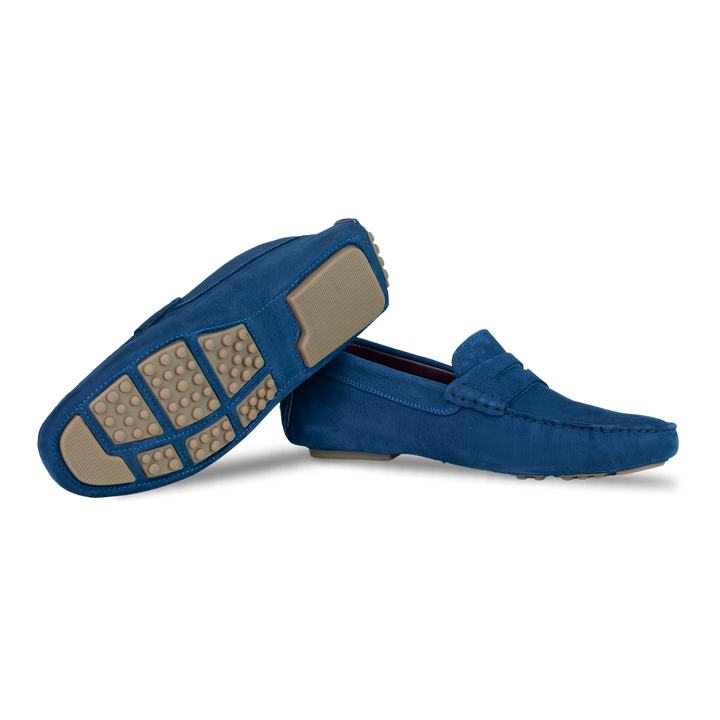 Gary: Mocassin Homme - Daim Bleu